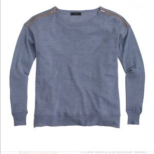 J.Crew Merino wool zip shoulder sweater